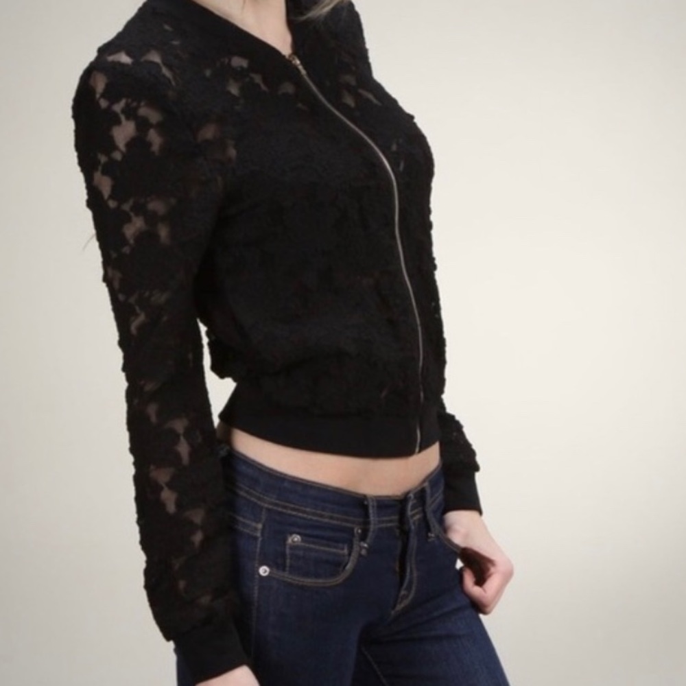 Lace Bomber Jacket - Picture 3 of 4